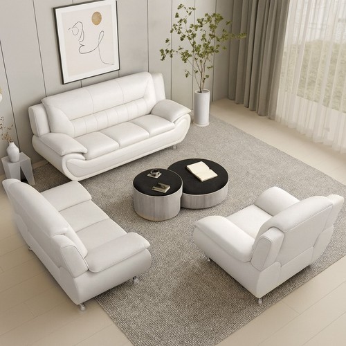 New white leather gel - gel, 3pc