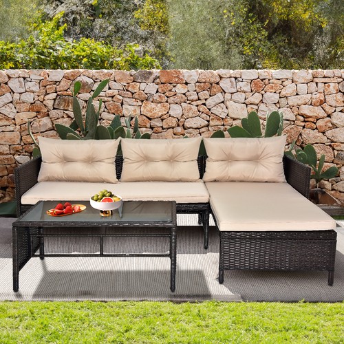 Three piece patio sofa - patio,