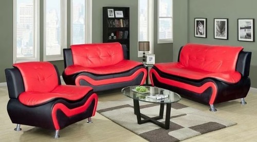 Red black faux - red/black, leather