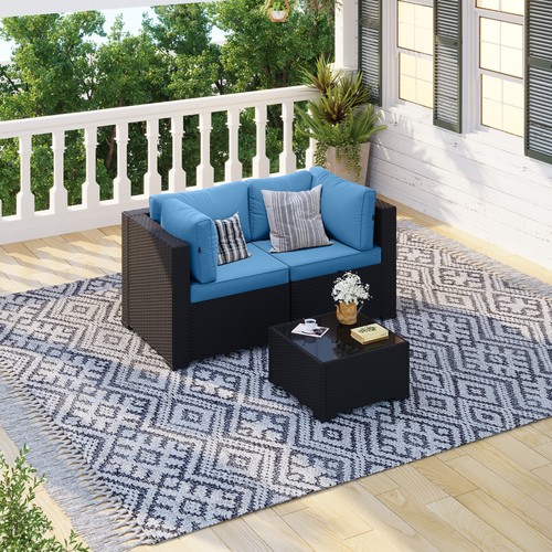 Piece black rattan - 3-piece,