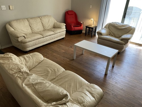 Piece leather sofa - 3,