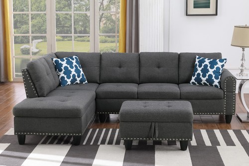 Shaped sectional sofa set - sofa,