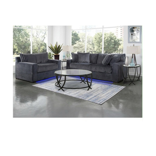 Gray striped fabric sofa - gray,