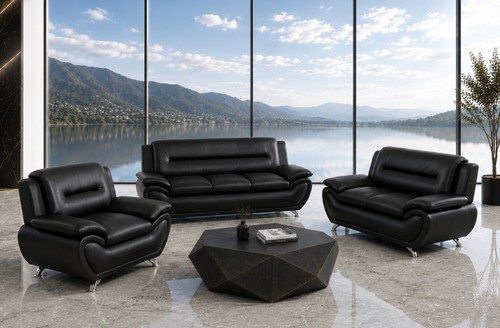 New black leather - leather, gel