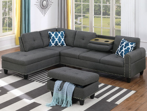 Shaped sectional sofa - l-shaped, set