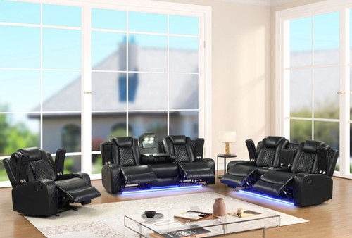 New led 3pc sofa - new, 5-recliner