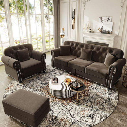 Piece chesterfield sofa - chesterfield,