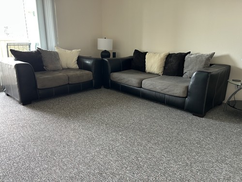 Black gray microfiber - microfiber, sofa