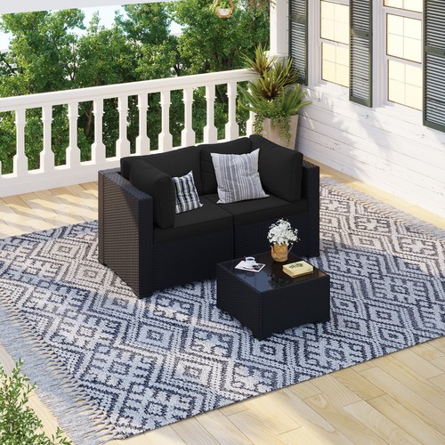 Piece black rattan - black,
