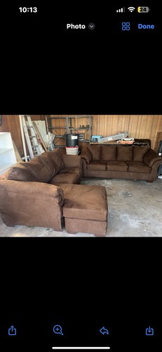 Brown faux suede piece - brown,