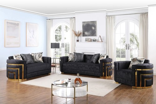 New 3pc black - 3pc, sofa