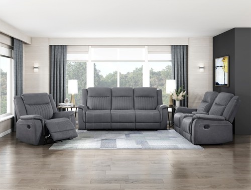 New gray 3pc sofa loveseat - new,