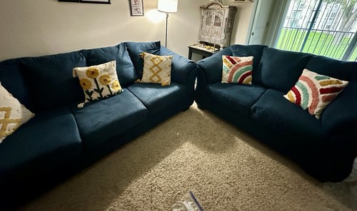 Navy blue sofa loveseat set - navy,